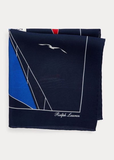 Cuadrícula Ralph Lauren Hombre Azul Marino - Lighthouse Silk Pocket - DRGEN8371